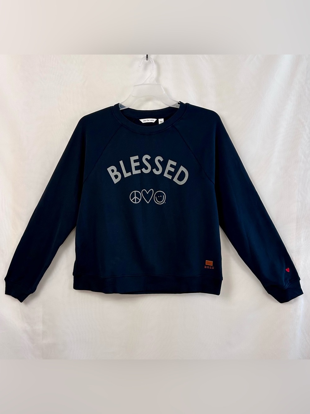 New Women’s Peace Love World Crewneck “Blessed” Affirmation Sweatshirt / Small